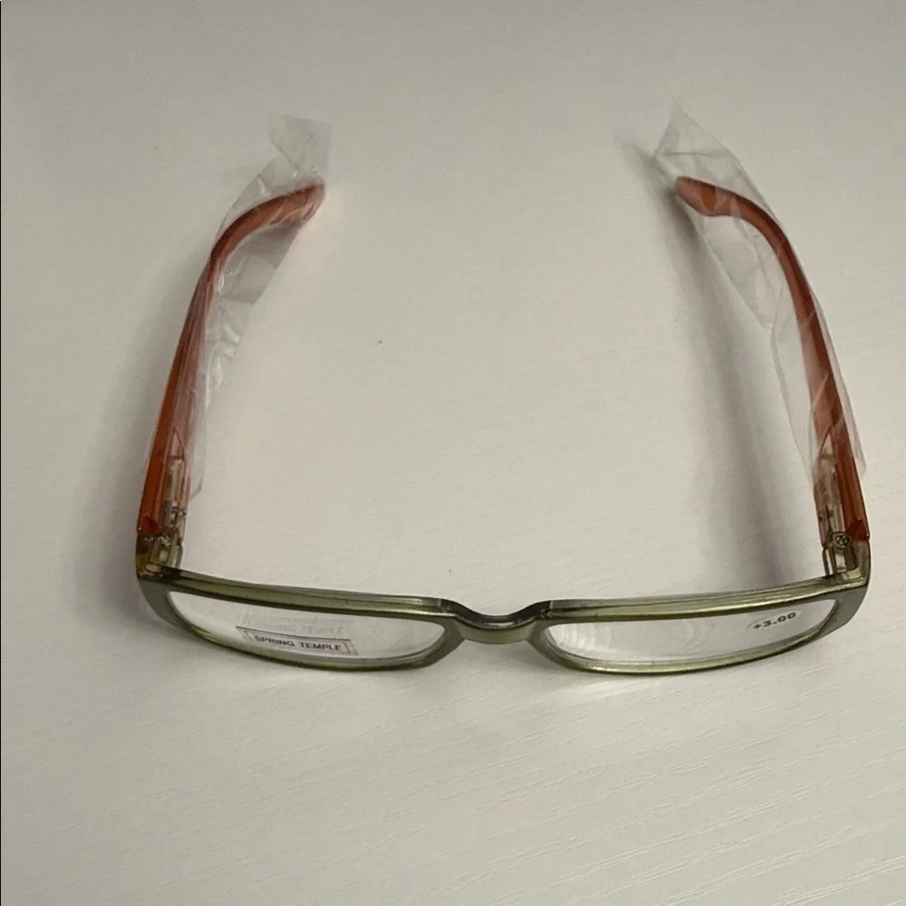 JM New York Green Rectangular Glasses +3.00 Readers